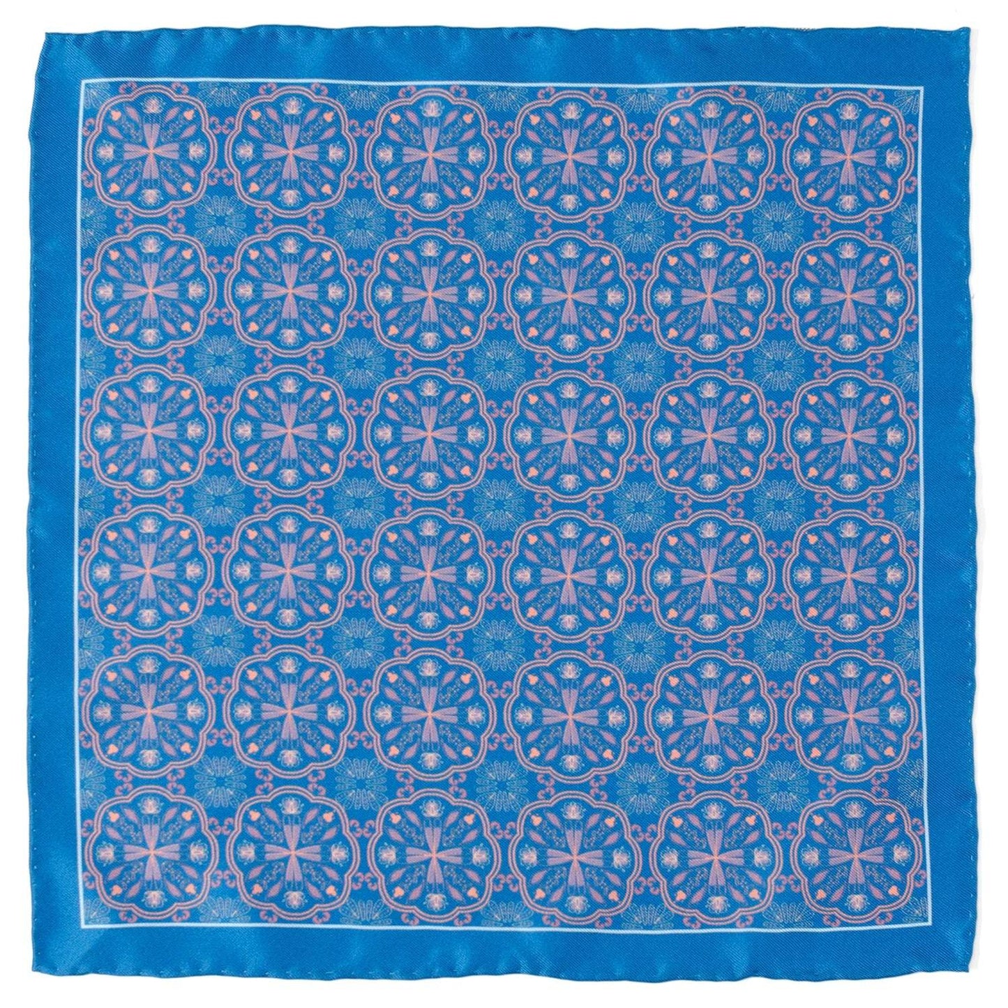 Aboriginal Ornament Patterned Blue Pocket Square - Cufflinks.com - Flyclothing LLC
