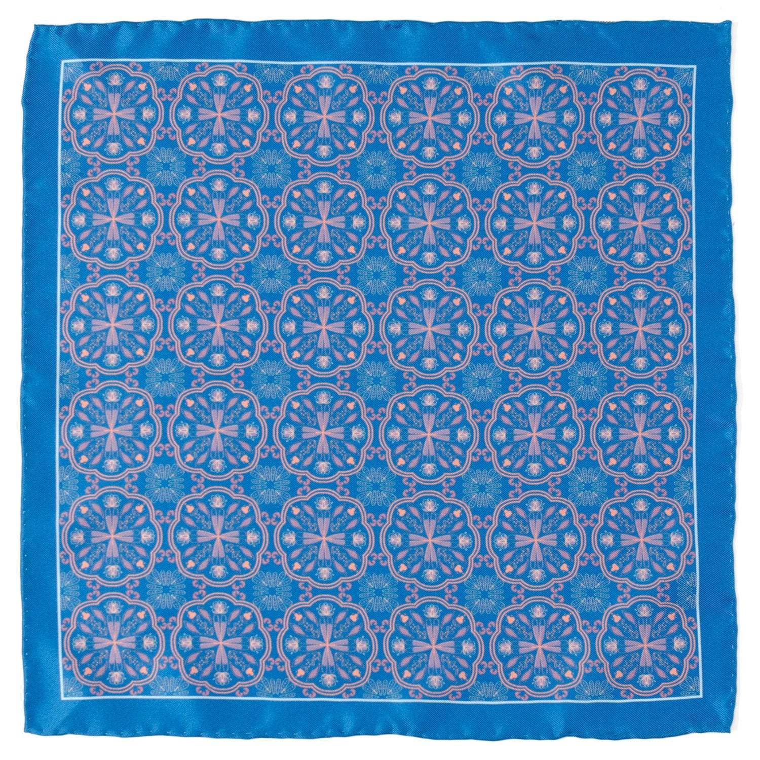 Aboriginal Ornament Patterned Blue Pocket Square - Cufflinks.com - Flyclothing LLC