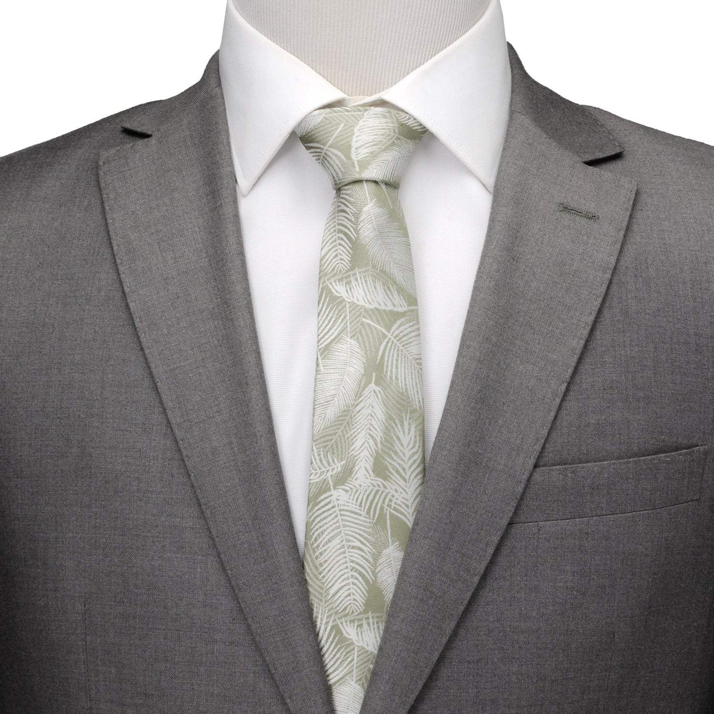 Palm Leaf Light Sage Tie - Cufflinks.com - Flyclothing LLC