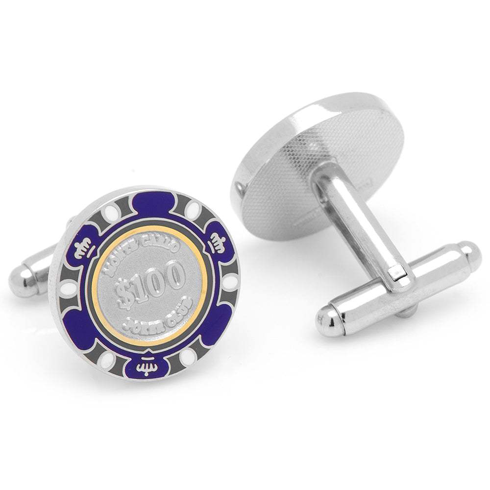 Poker Chip $100 Purple Cufflinks - Cufflinks.com - Flyclothing LLC
