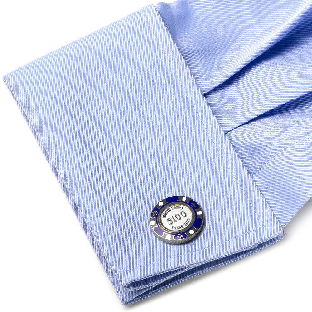 Poker Chip $100 Purple Cufflinks - Cufflinks.com - Flyclothing LLC