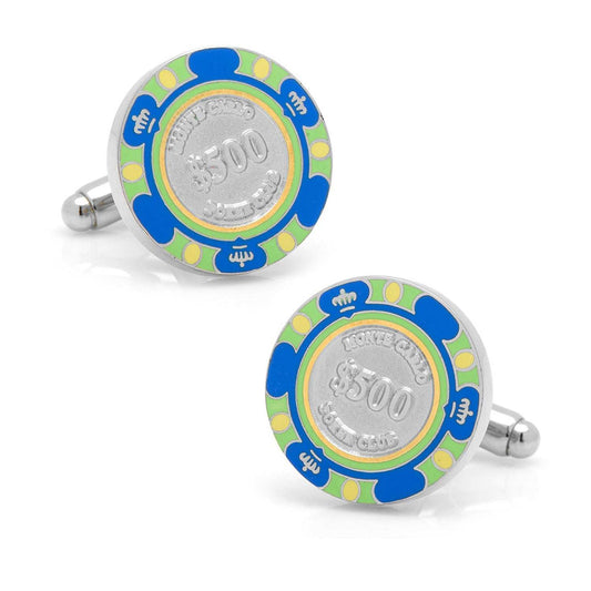 Poker Chip $500 Blue Cufflinks - Cufflinks.com - Flyclothing LLC