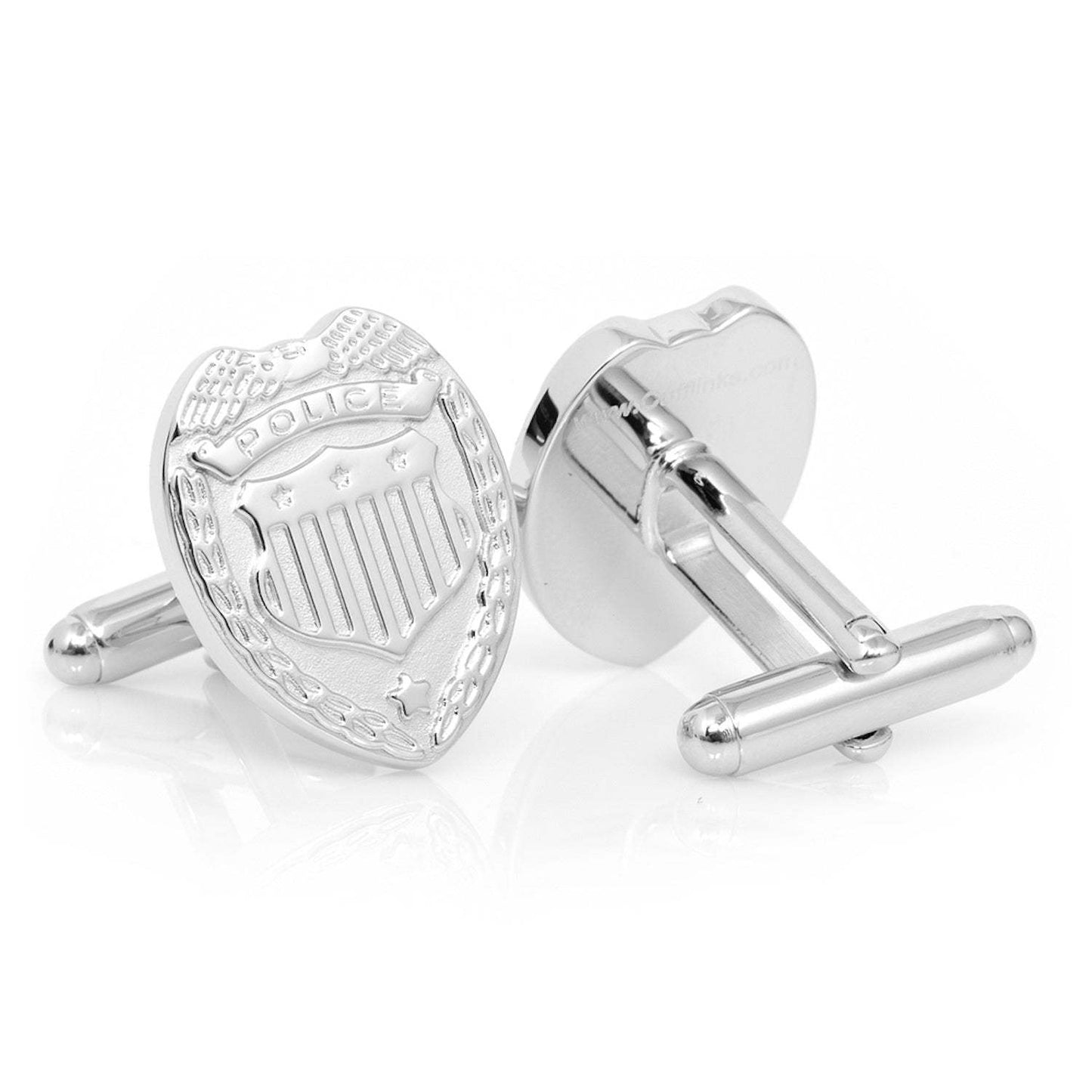 Silver Police Badge Cufflinks - Cufflinks.com - Flyclothing LLC