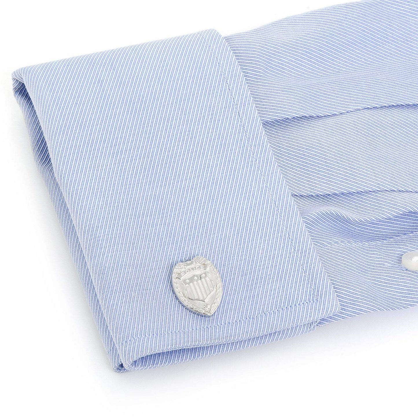 Silver Police Badge Cufflinks - Cufflinks.com - Flyclothing LLC