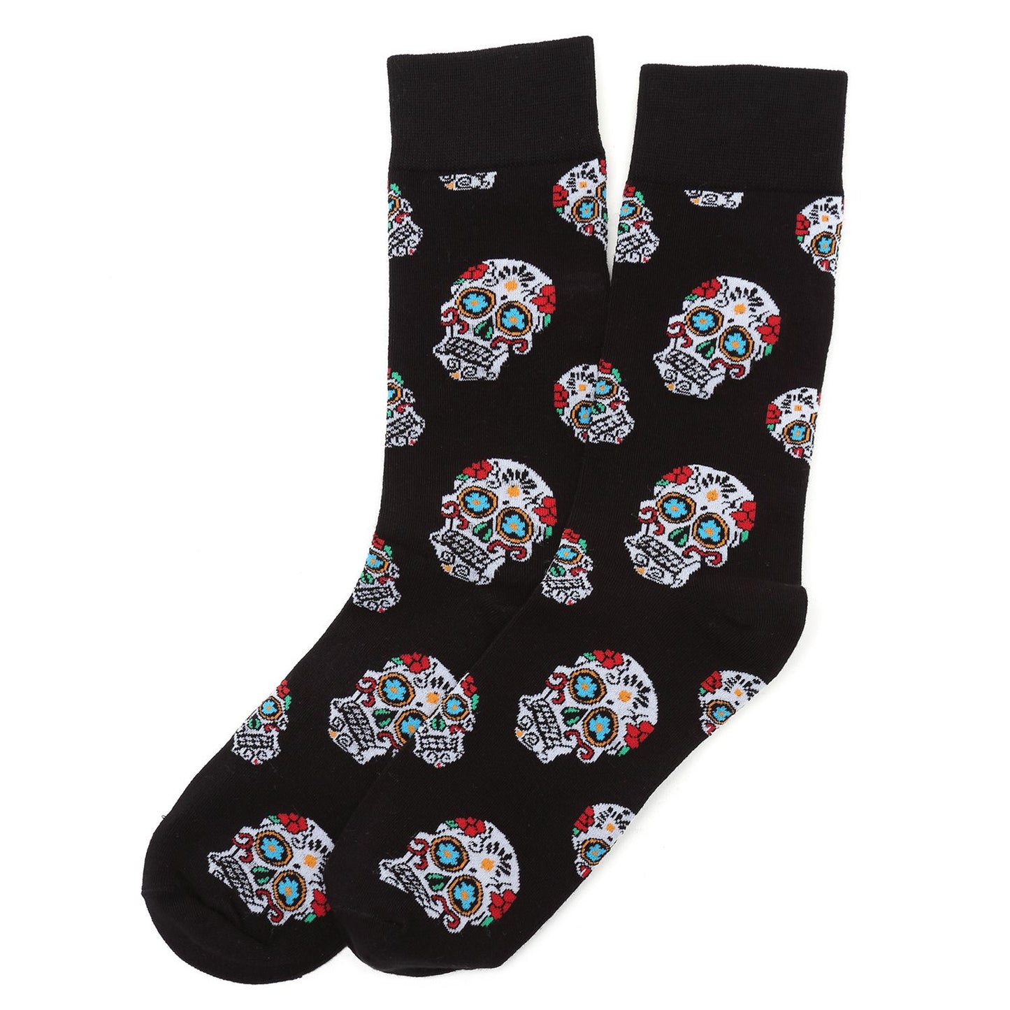 Sugar Skull Black Socks - Cufflinks.com