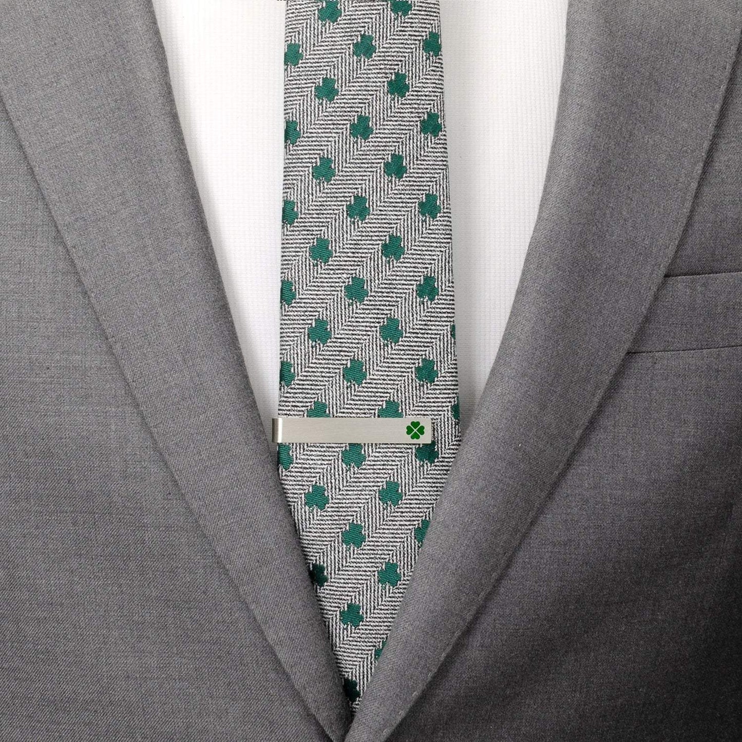 Shamrock Hidden Message Tie Bar - Cufflinks.com - Flyclothing LLC