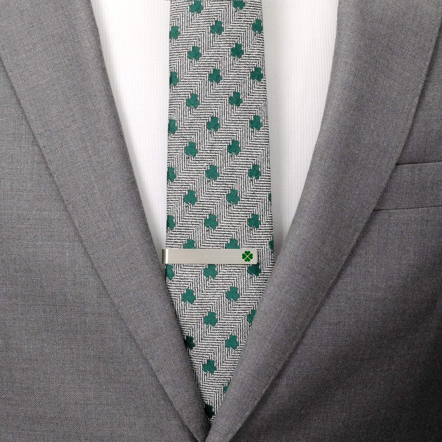 Shamrock Hidden Message Tie Bar - Cufflinks.com - Flyclothing LLC