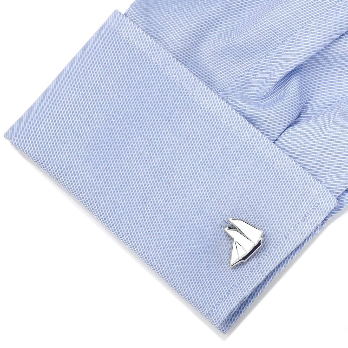 Blue and White Sailboat Cufflinks - Cufflinks.com - Flyclothing LLC