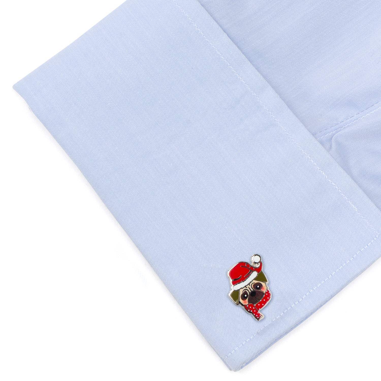 Santa Pug Cufflinks - Cufflinks.com - Flyclothing LLC
