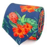 Tropical Hibiscus Men's Navy Tie - Cufflinks.com - Flyclothing LLC