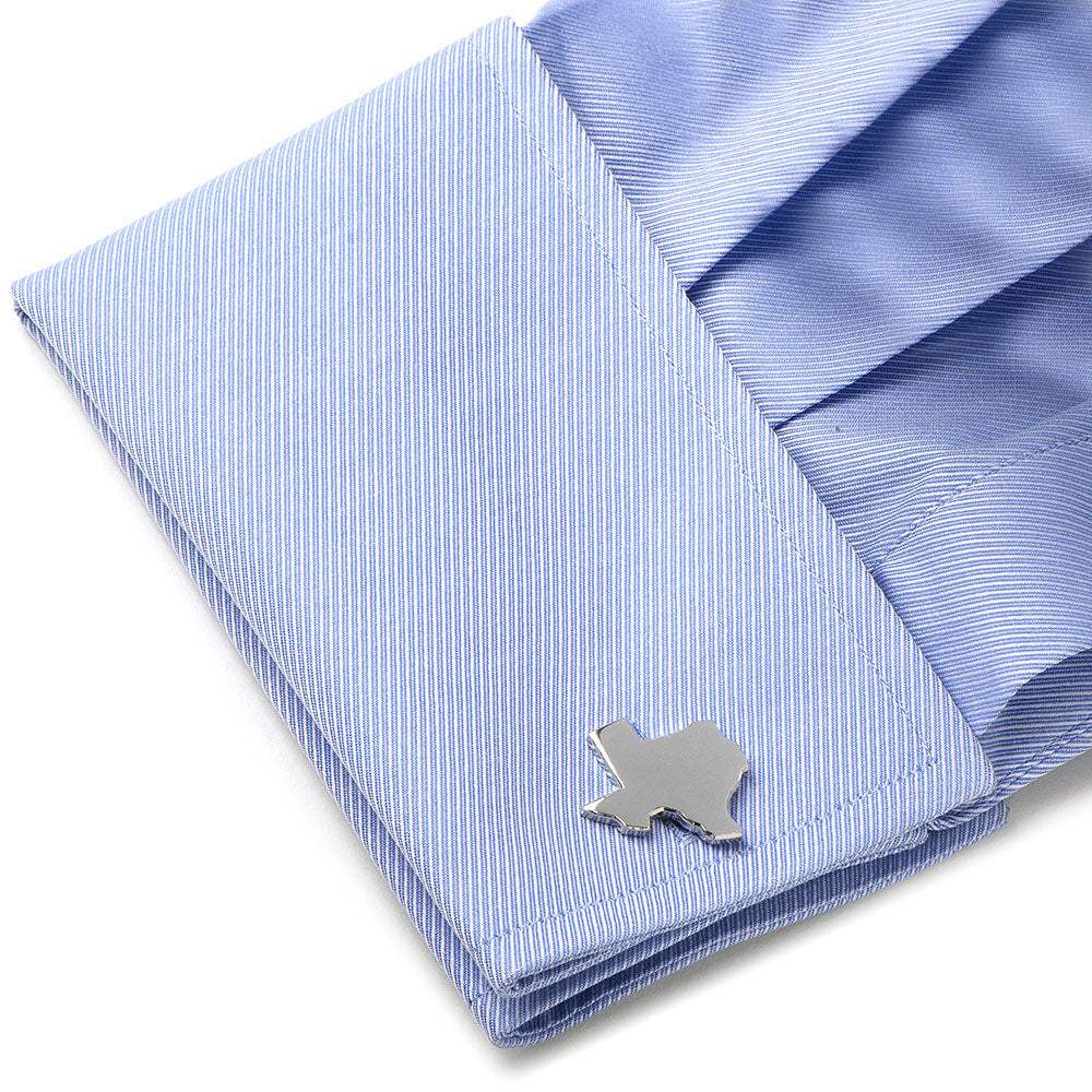 Silver Texas Cufflinks and Lapel Pin Gift Set - Cufflinks.com - Flyclothing LLC