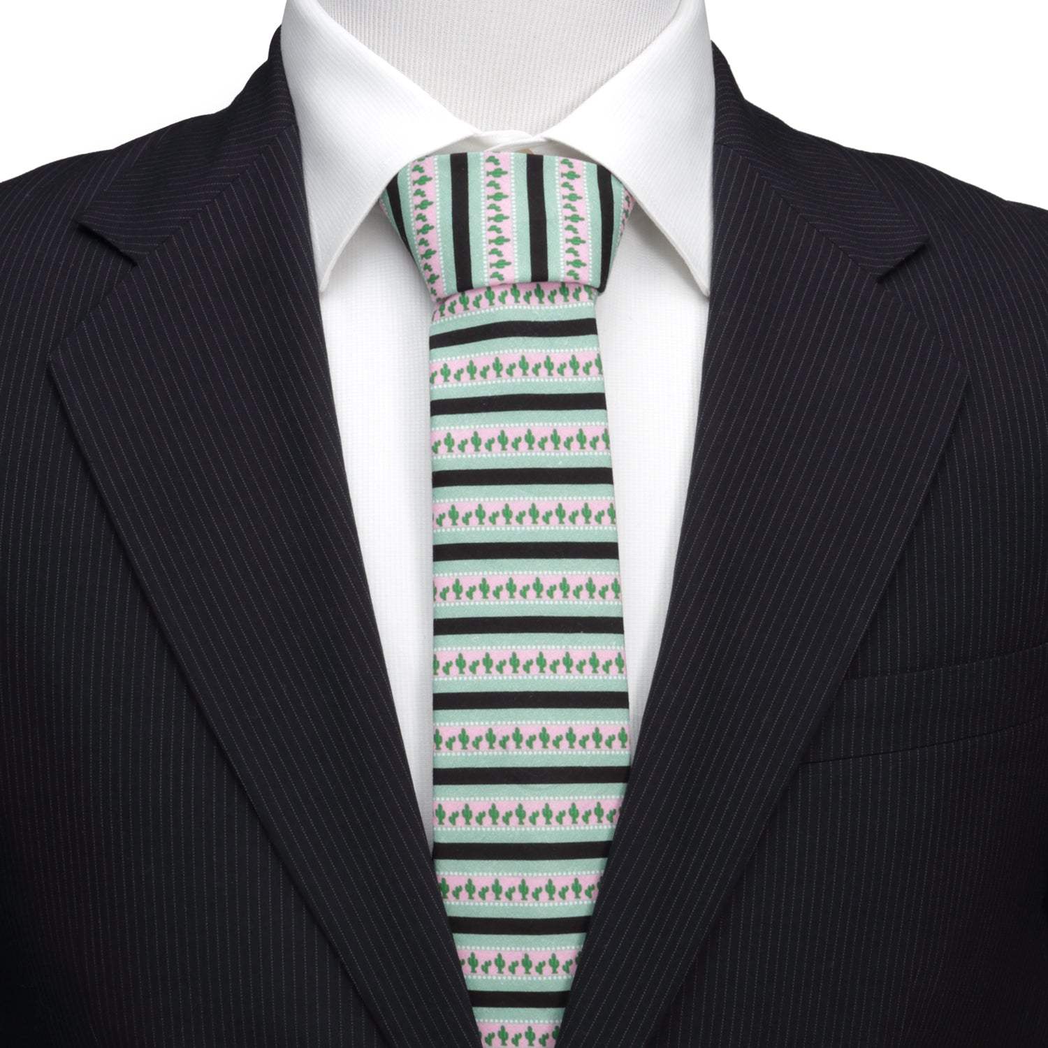 Texas Cactus Stripe Sage Men's Tie - Cufflinks.com - Flyclothing LLC