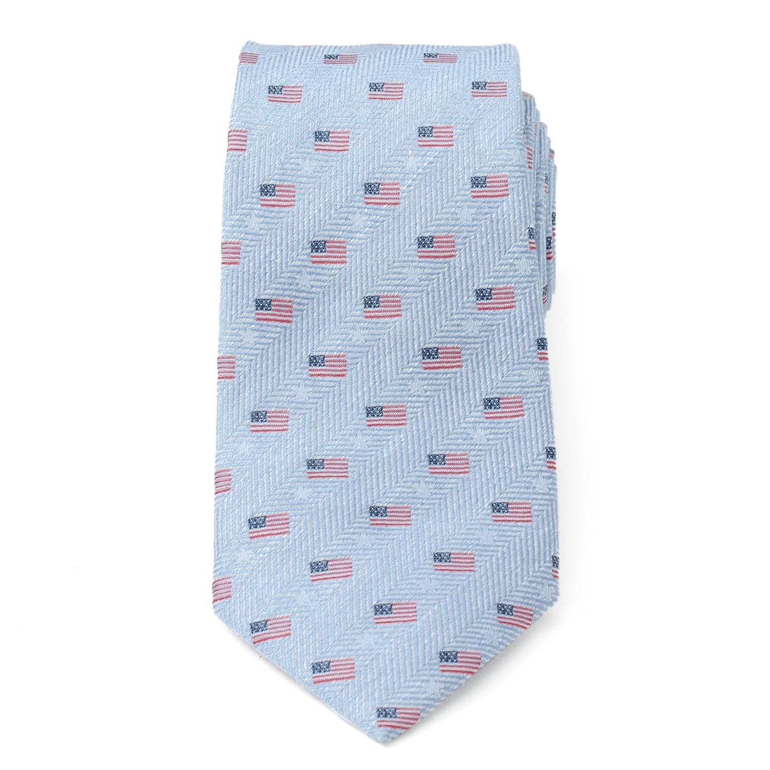 Light Blue American Flag Men's Tie - Cufflinks.com - Flyclothing LLC