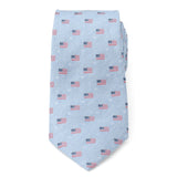 Light Blue American Flag Men's Tie