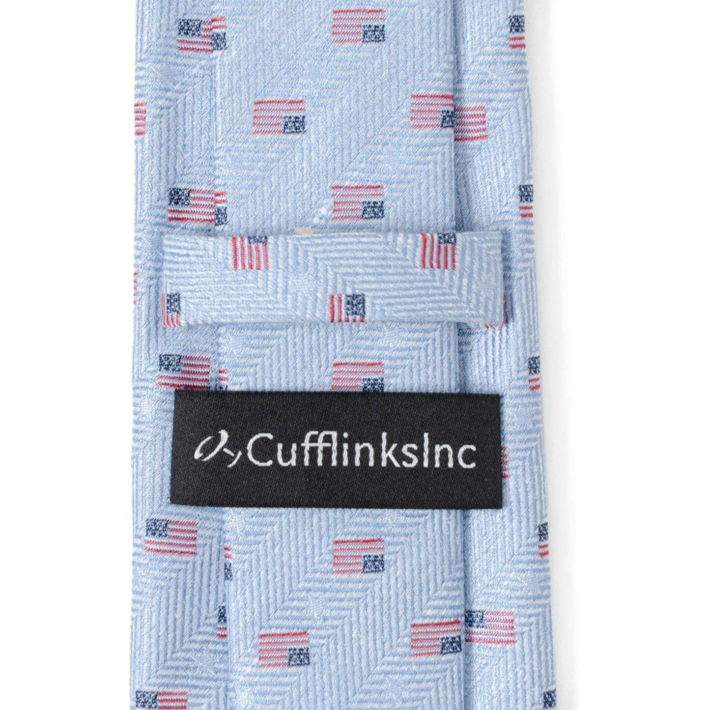 Light Blue American Flag Men's Tie - Cufflinks.com - Flyclothing LLC