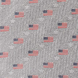 Light Gray Herringbone American Flag Men's Tie - Cufflinks.com - Flyclothing LLC
