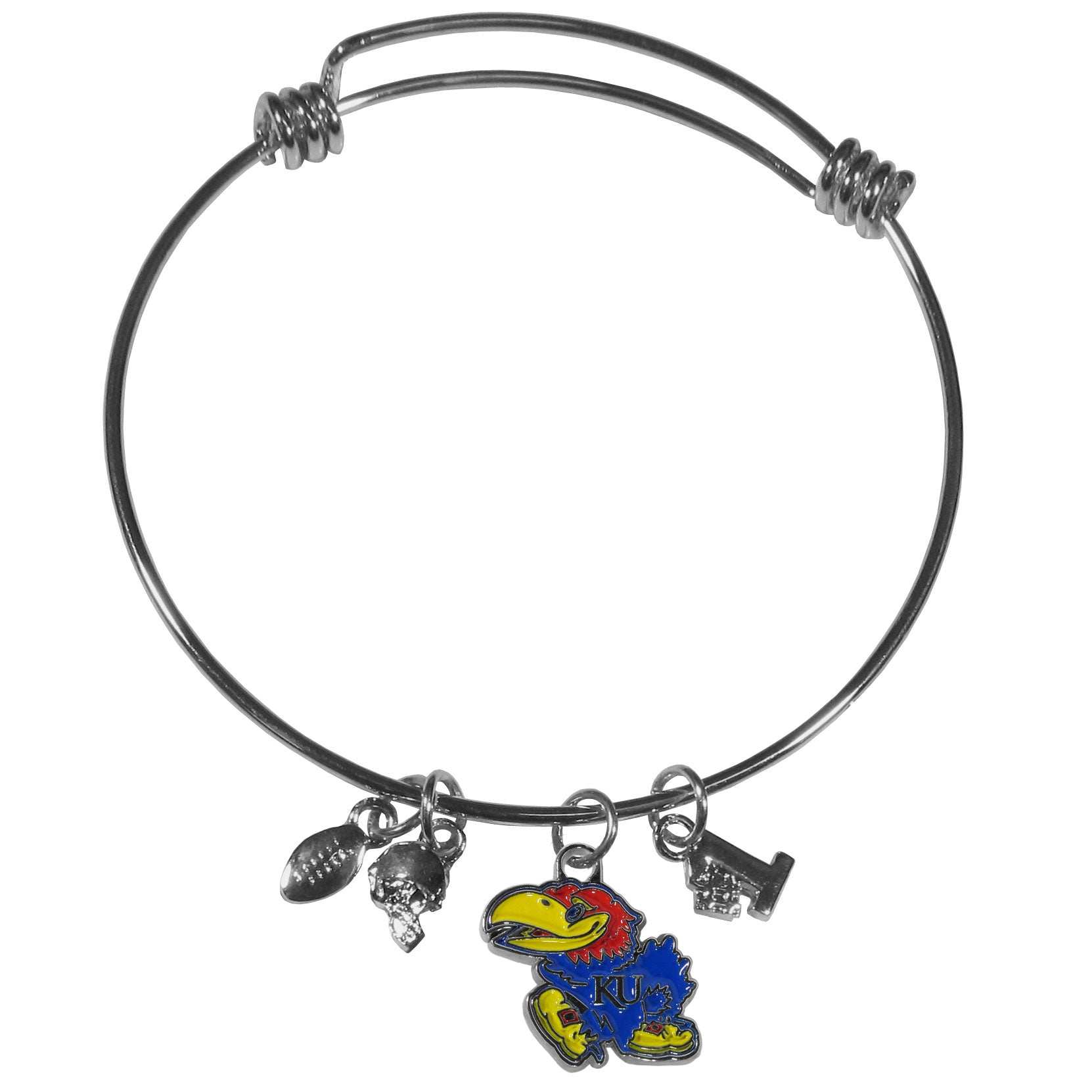 Kansas Jayhawks Charm Bangle Bracelet - Kansas Jayhawks - Flyclothing LLC