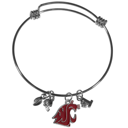 Washington St. Cougars Charm Bangle Bracelet - Washington St. Cougars - Flyclothing LLC