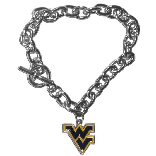 W. Virginia Mountaineers Charm Chain Bracelet - W. Virginia Mountaineers - Flyclothing LLC