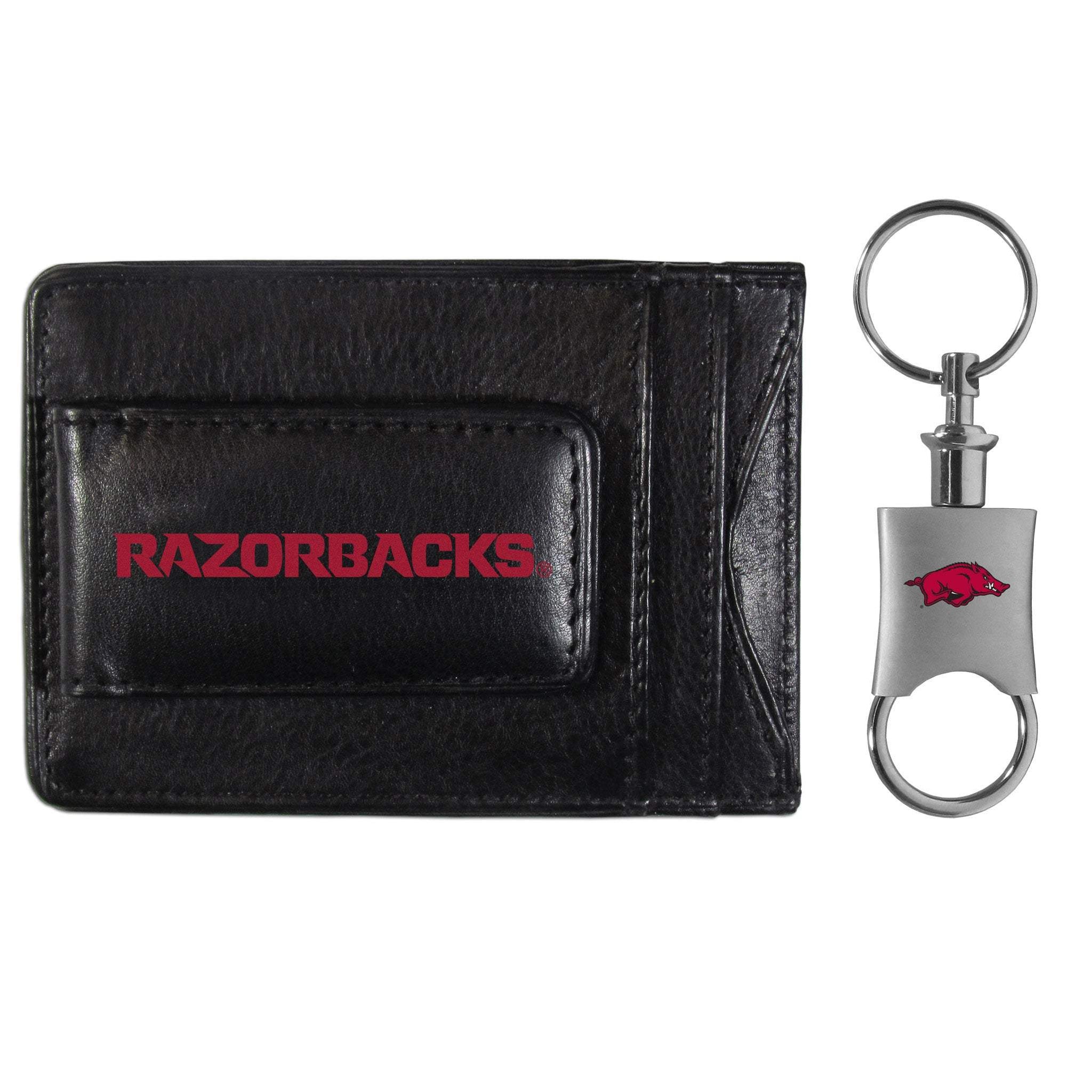 Arkansas Razorbacks Leather Cash & Cardholder & Valet Key Chain - Arkansas Razorbacks - Flyclothing LLC
