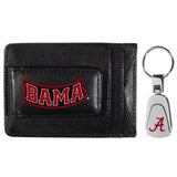 Alabama Crimson Tide Leather Cash & Cardholder & Steel Key Chain - Alabama Crimson Tide