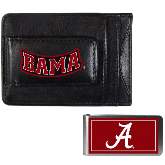 Alabama Crimson Tide Leather Cash & Cardholder & Color Money Clip - Alabama Crimson Tide - Flyclothing LLC
