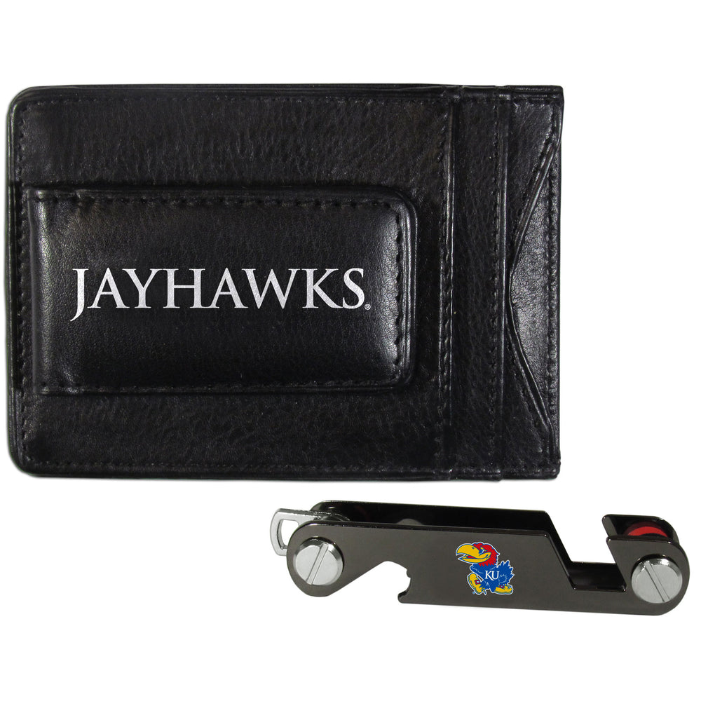 Kansas Jayhawks Leather Cash & Cardholder & Key Organizer - Kansas Jayhawks