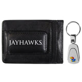Kansas Jayhawks Leather Cash & Cardholder & Steel Key Chain - Kansas Jayhawks