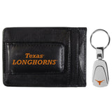 Texas Longhorns Leather Cash & Cardholder & Steel Key Chain - Texas Longhorns