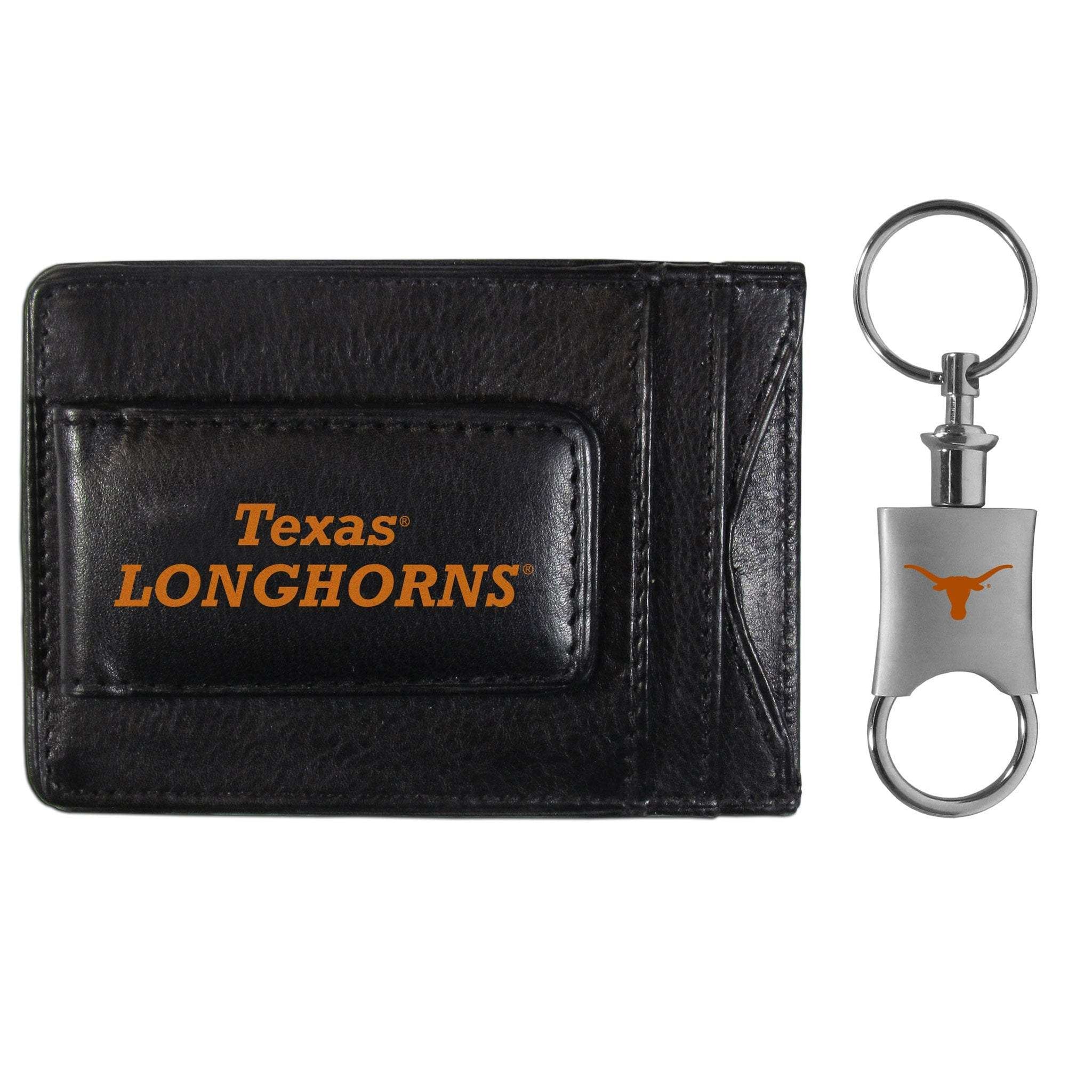 Texas Longhorns Leather Cash & Cardholder & Valet Key Chain - Texas Longhorns - Flyclothing LLC