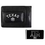 Texas A & M Aggies Leather Cash & Cardholder & Black Money Clip - Texas A & M Aggies