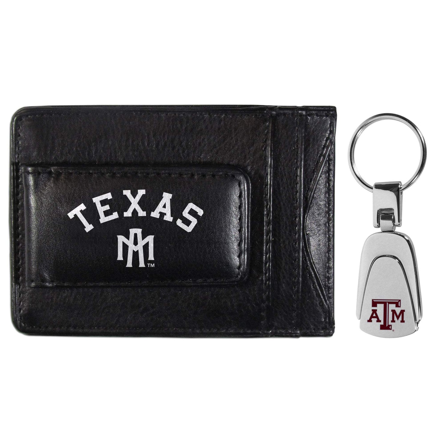 Texas A & M Aggies Leather Cash & Cardholder & Steel Key Chain - Texas A&M - Flyclothing LLC