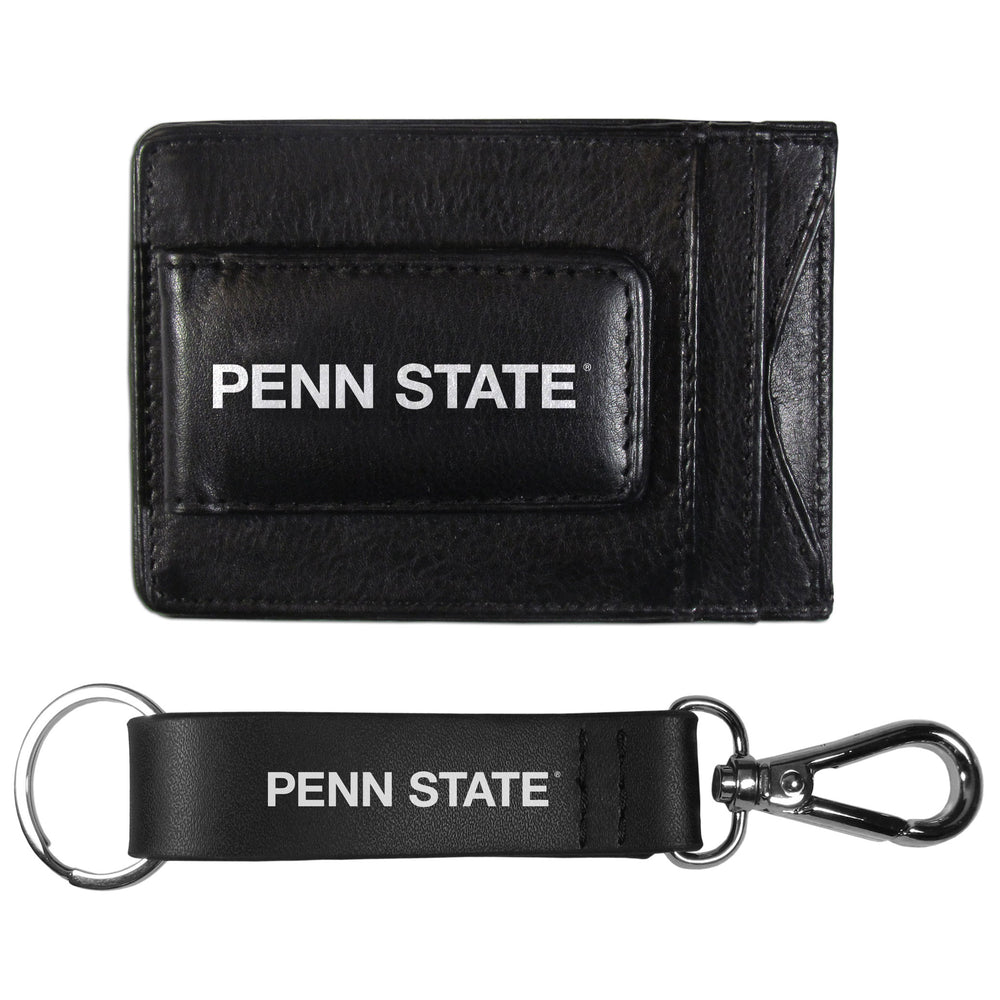 Penn St. Nittany Lions Leather Cash & Cardholder & Strap Key Chain - Penn St. Nittany Lions