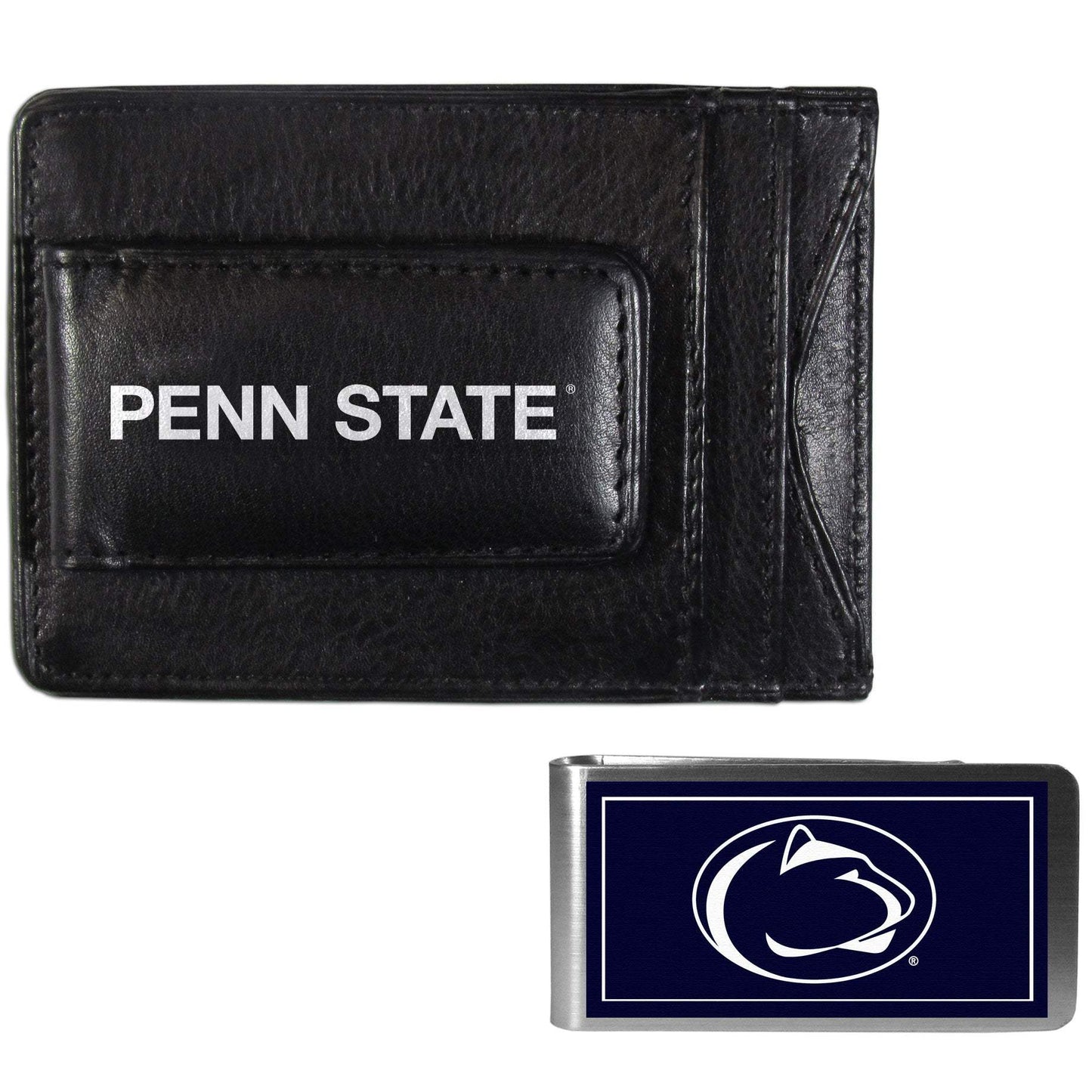 Penn St. Nittany Lions Leather Cash & Cardholder & Color Money Clip - Penn St. Nittany Lions - Flyclothing LLC