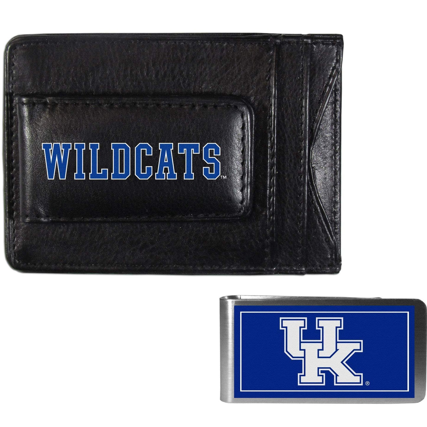 Kentucky Wildcats Leather Cash & Cardholder & Color Money Clip - Kentucky Wildcats - Flyclothing LLC
