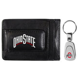 Ohio St. Buckeyes Leather Cash & Cardholder & Steel Key Chain - Ohio St. Buckeyes