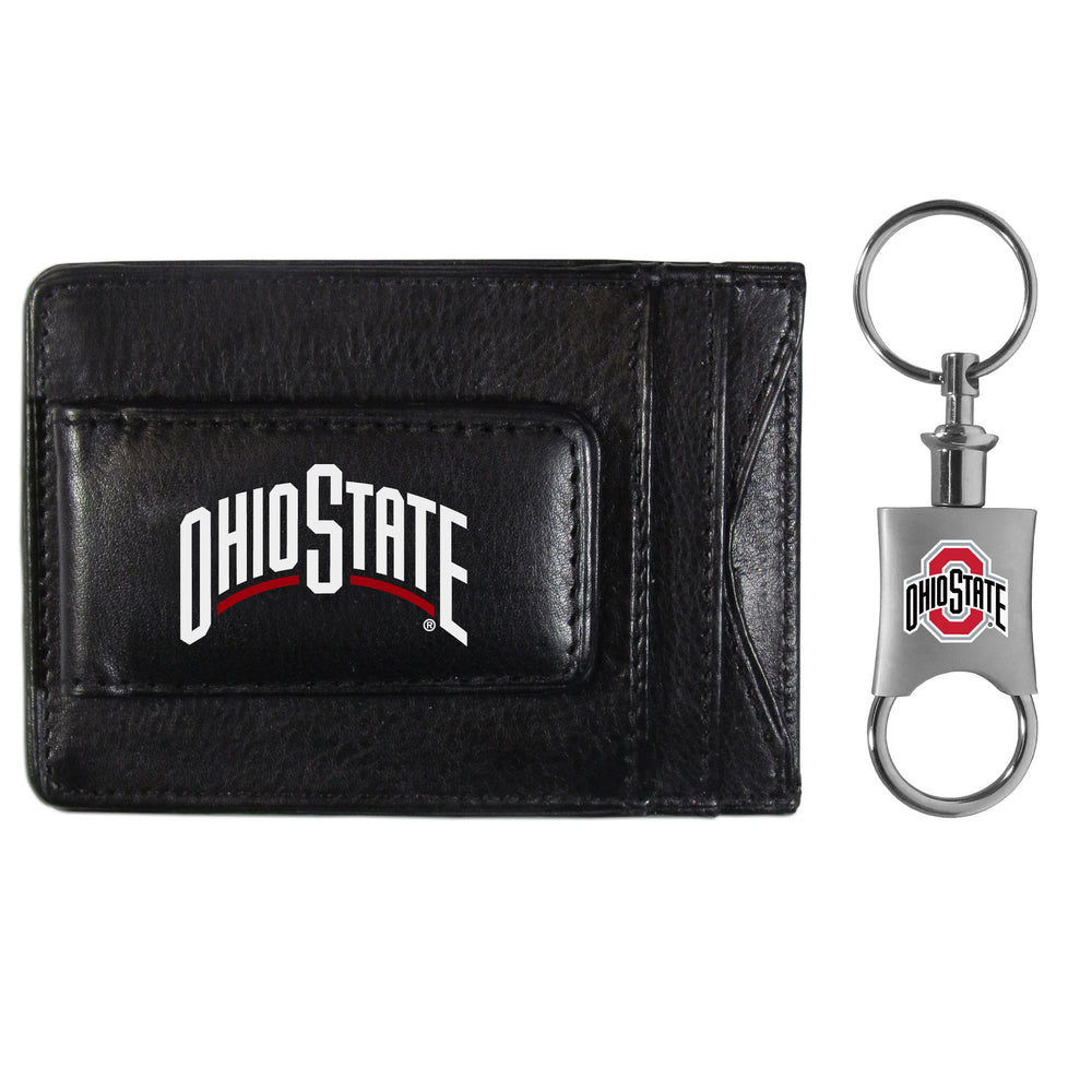 Ohio St. Buckeyes Leather Cash & Cardholder & Valet Key Chain - Ohio St. Buckeyes