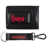 Nebraska Cornhuskers Leather Cash & Cardholder & Strap Key Chain - Nebraska Cornhuskers