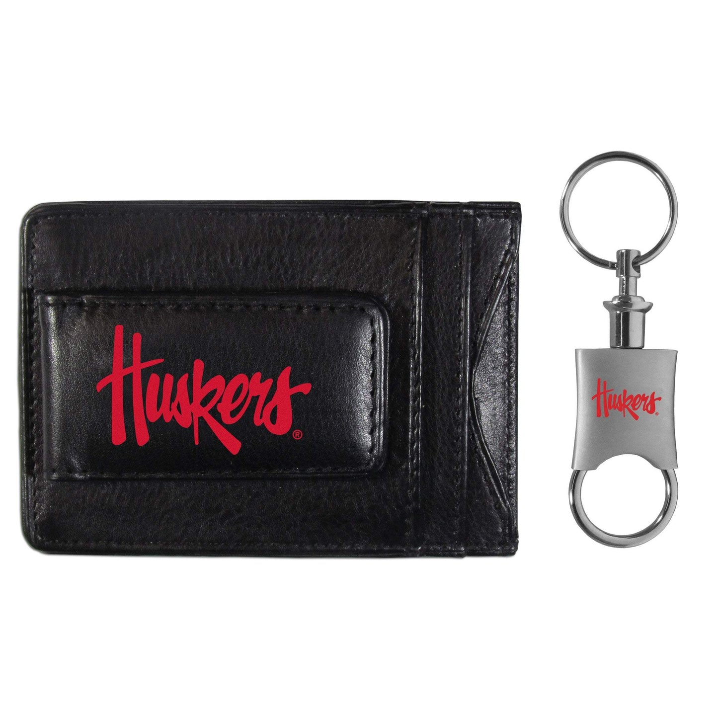 Nebraska Cornhuskers Leather Cash & Cardholder & Valet Key Chain - Nebraska Cornhuskers - Flyclothing LLC