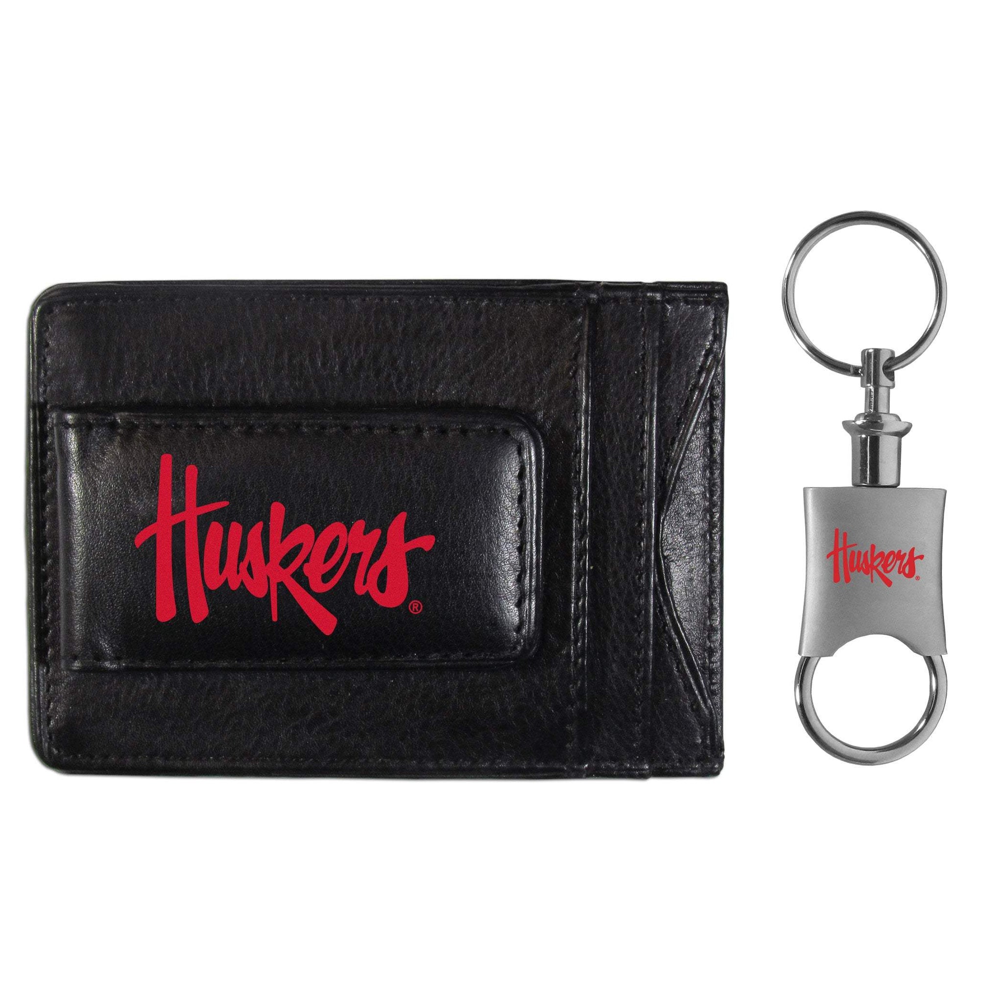 Nebraska Cornhuskers Leather Cash & Cardholder & Valet Key Chain - Nebraska Cornhuskers - Flyclothing LLC