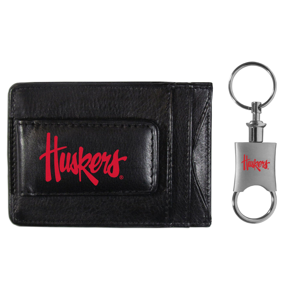 Nebraska Cornhuskers Leather Cash & Cardholder & Valet Key Chain - Nebraska Cornhuskers