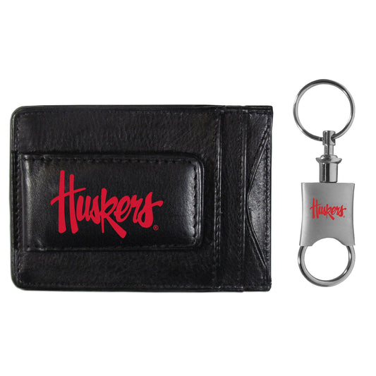 Nebraska Cornhuskers Leather Cash & Cardholder & Valet Key Chain - Nebraska Cornhuskers
