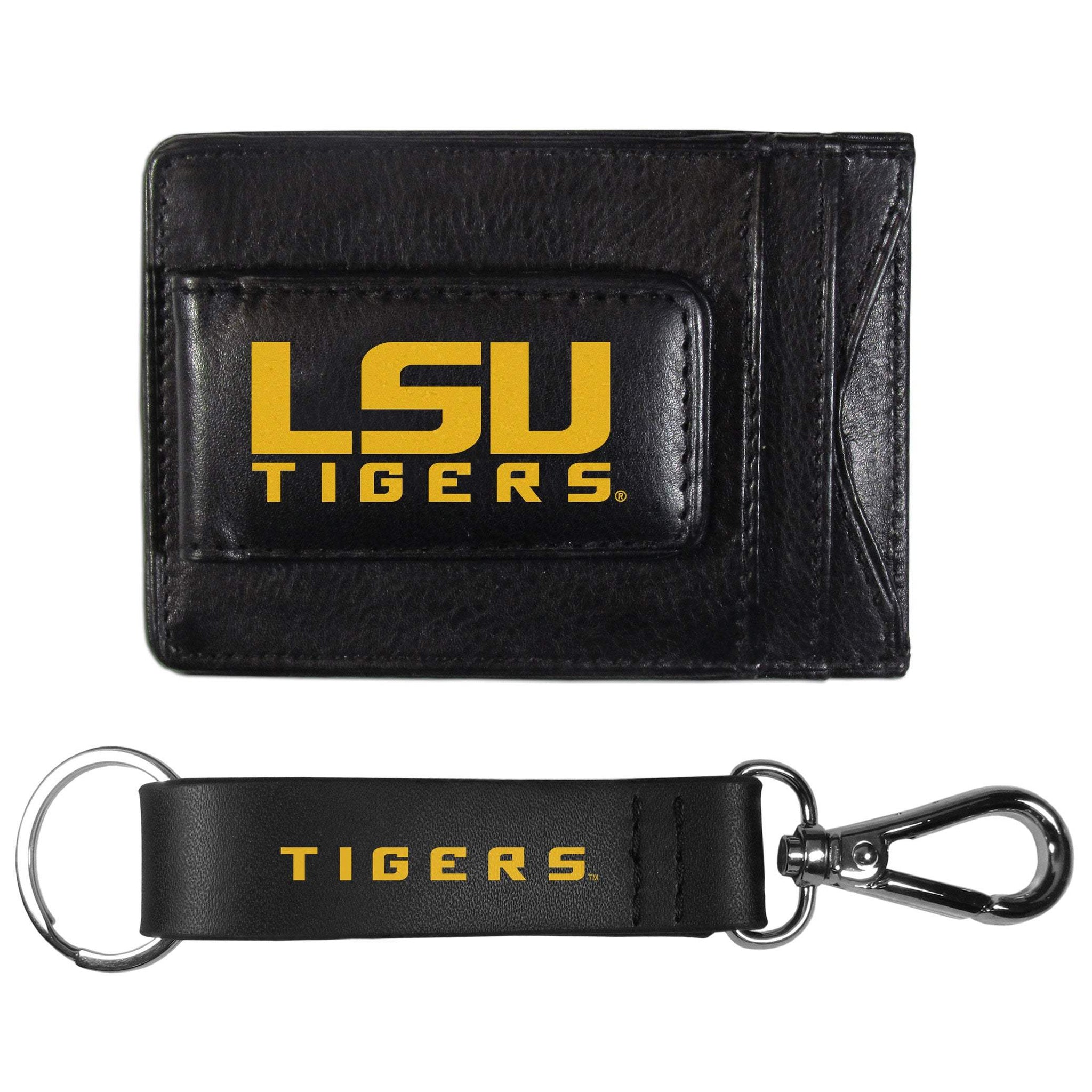 LSU Tigers Leather Cash & Cardholder & Strap Key Chain - LSU Tigers - Flyclothing LLC