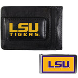 LSU Tigers Leather Cash & Cardholder & Color Money Clip - LSU Tigers