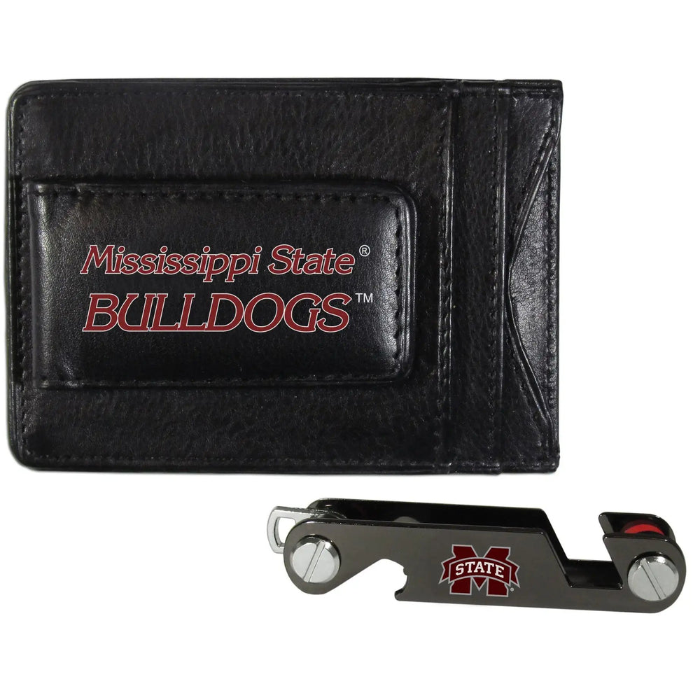 Mississippi St. Bulldogs Leather Cash & Cardholder & Key Organizer - Mississippi St. Bulldogs