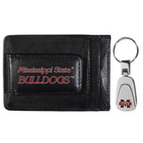 Mississippi St. Bulldogs Leather Cash & Cardholder & Steel Key Chain - Mississippi St. Bulldogs