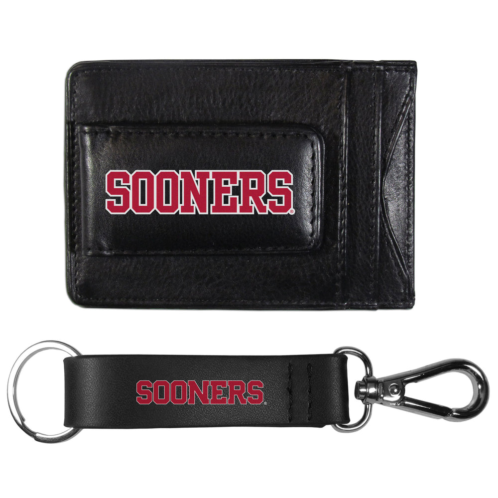 Oklahoma Sooners Leather Cash & Cardholder & Strap Key Chain - Oklahoma Sooners