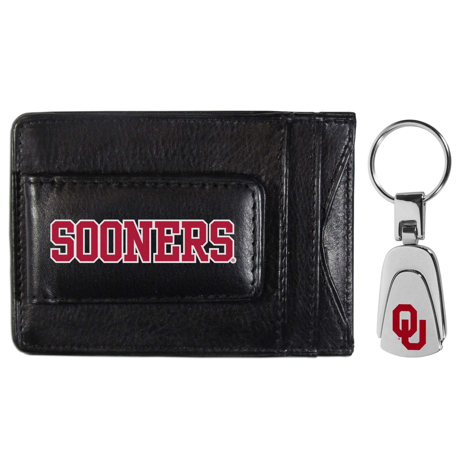 Oklahoma Sooners Leather Cash & Cardholder & Steel Key Chain - Oklahoma Sooners - Flyclothing LLC