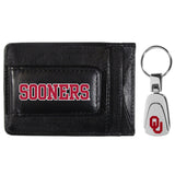 Oklahoma Sooners Leather Cash & Cardholder & Steel Key Chain - Oklahoma Sooners