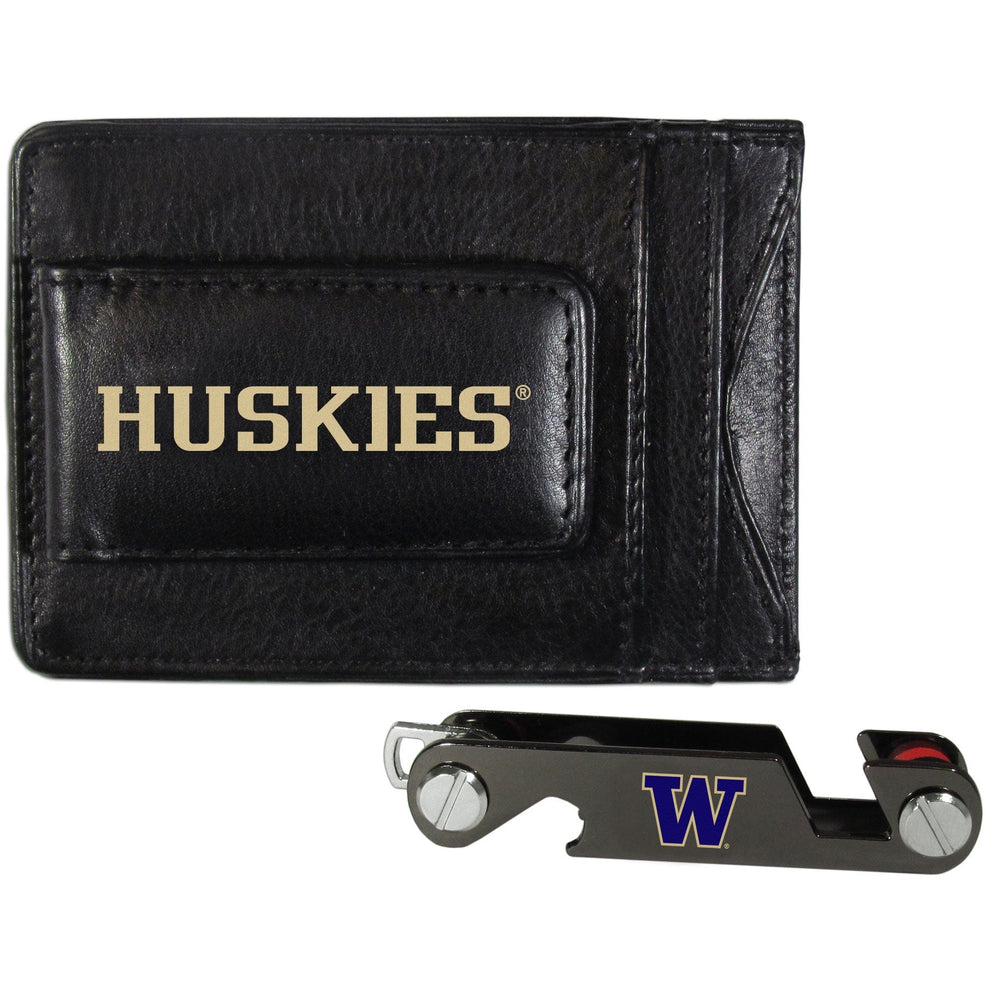 Washington Huskies Leather Cash & Cardholder & Key Organizer - Washington Huskies